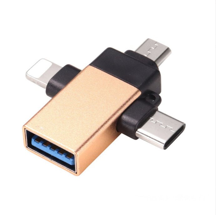 3-в-1 OTG USB-C адаптер за Apple и Android устройства