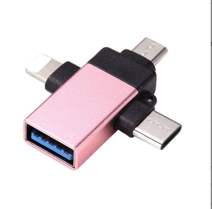 3-в-1 OTG USB-C адаптер за Apple и Android устройства
