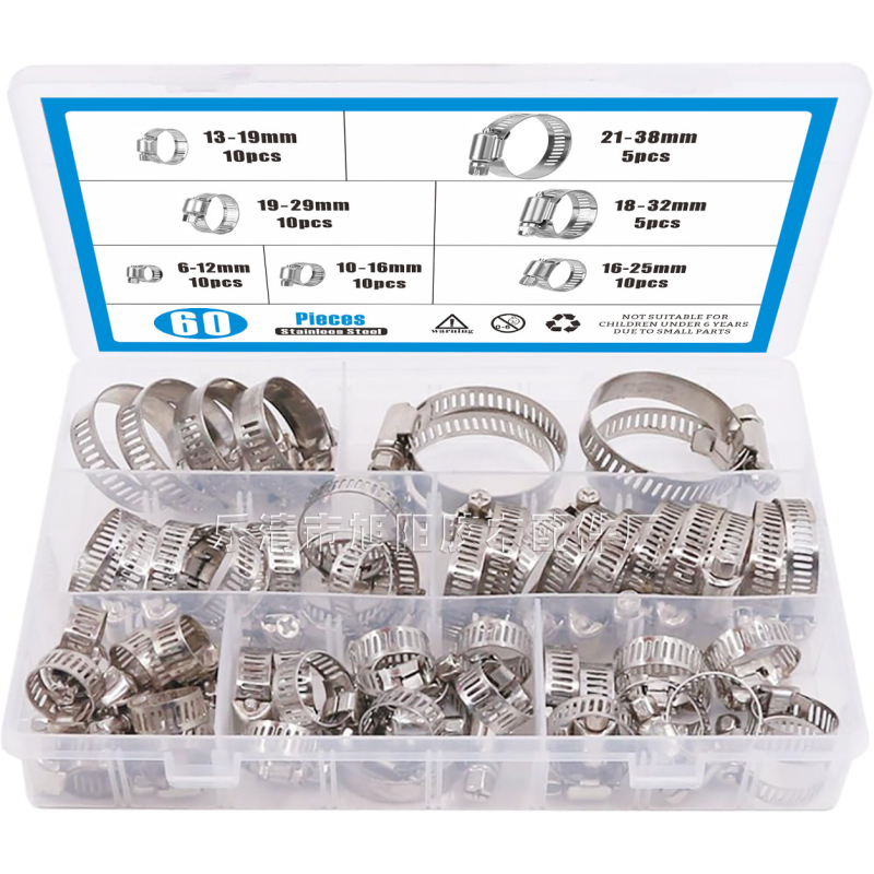 Set od 60 klamerica za crijevo 8–38 mm