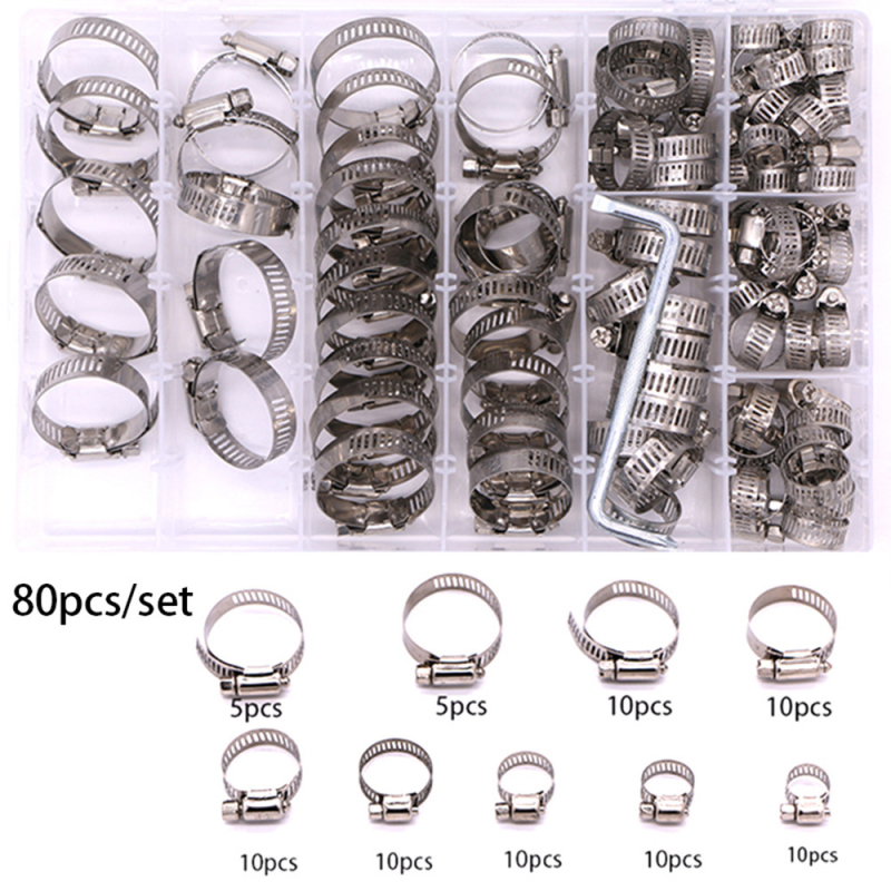 Set od 60 klamerica za crijevo 8–38 mm