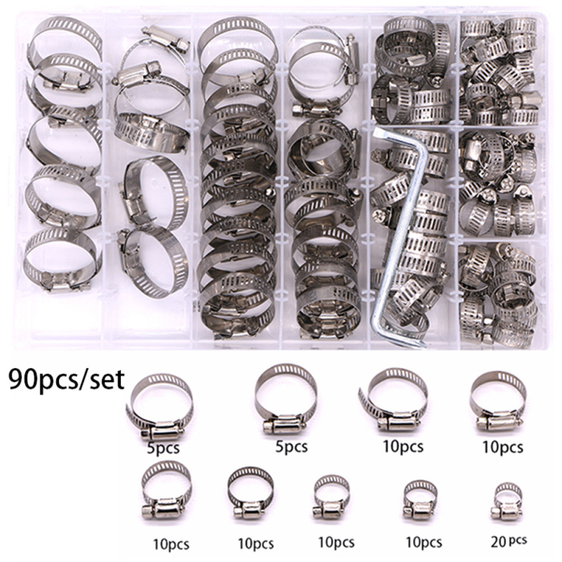 Set od 60 klamerica za crijevo 8–38 mm