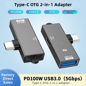 Type-C na USB 3.0 + PD 100W dvojfunkčný rýchly adaptér pre telefóny s USB-C