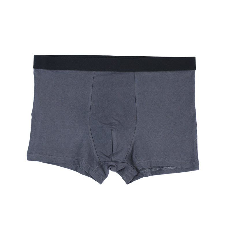 Pamut férfi boxer alsó, egyedi logóval, OEM/ODM, lélegző, egyszínű, középmagasságú