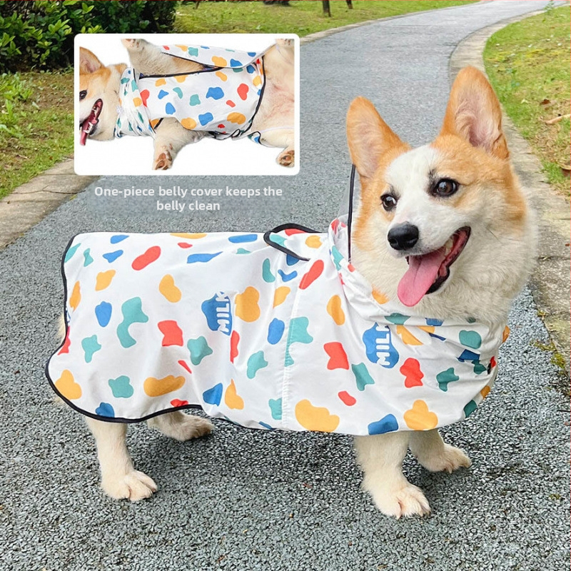 Vodootporna jakna za corgije i male do srednje pse, Schnauzer i Shiba Inu, s trakom za trbuh