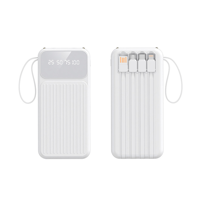 3C certificirana vanjska baterija s ugrađenim kabelom, 20000 mAh, brzo punjenje, prijenosni izvor energije