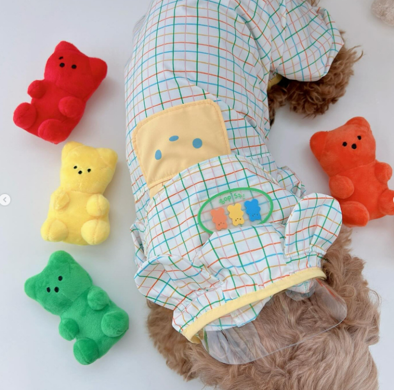Hippie Dog – 26 godina iskustva u njezi kućnih ljubimaca: kišna jakna za male pse s kariranim podijeljenim pončom (Bichon Frise, Toy Poodle)