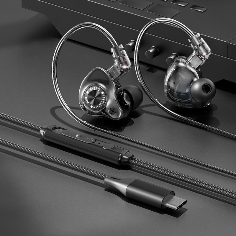 In-ear slušalice s jakim basom, odvojivi kabel 3,5 mm, žični gaming headset Type-C
