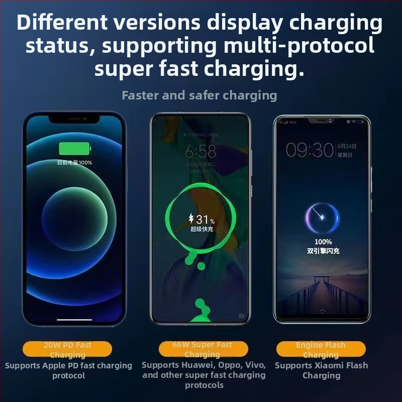 Vanjska baterija 20000mAh s ugrađenim kabelom, PD brzo punjenje, prilagođeni logotip