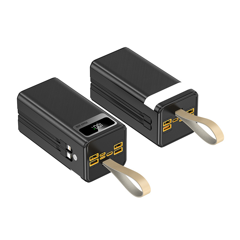 Vanjska Power Bank 50000mAh PD 22.5W brzo punjenje s ugrađenim kabelom i lampom za kampiranje