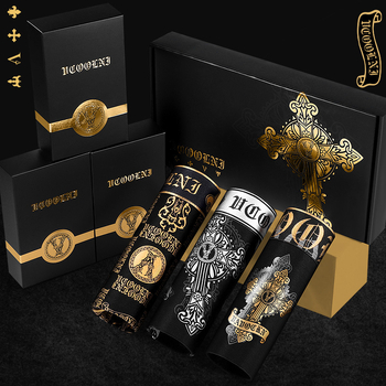 Muške bokserice s printom vrućim prešanjem Crow Star Black Gold serije, četveropanelni dizajn, antibakterijska unutarnja podstava [VN]