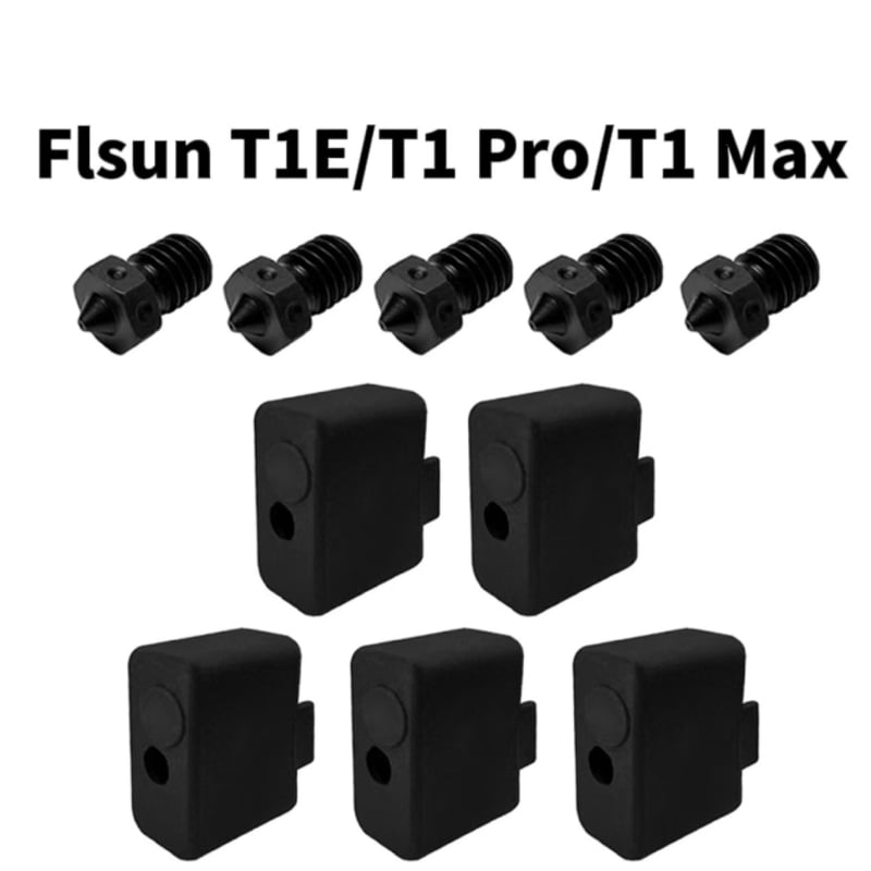 Flsun T1E/T1 Pro/T1 Max: 3D принтер аксесоари – дюза за горещия край от твърда стомана със силиконов ръкав