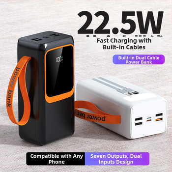 Jones power banka 50000 mAh s ugrađenim kabelom, brzo punjenje PD 2.0