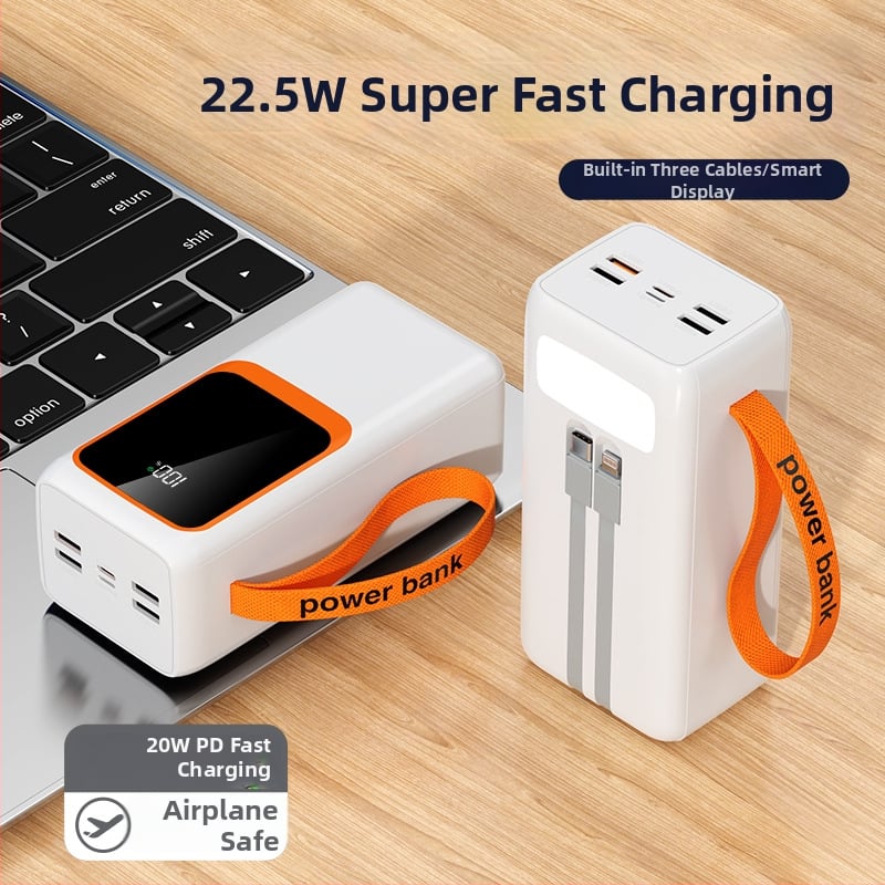 Jones power banka 50000 mAh s ugrađenim kabelom, brzo punjenje PD 2.0