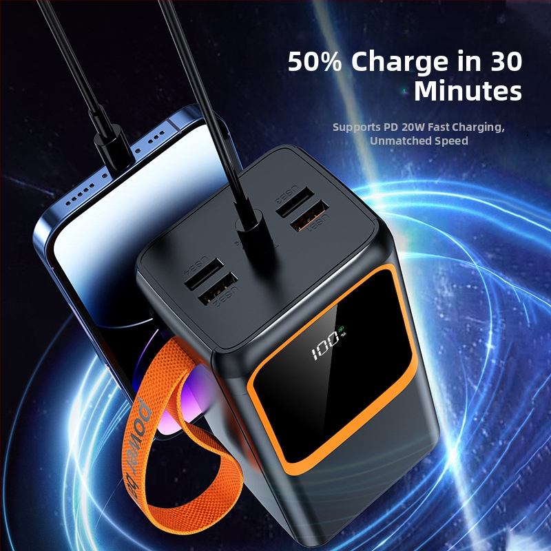 Jones power banka 50000 mAh s ugrađenim kabelom, brzo punjenje PD 2.0