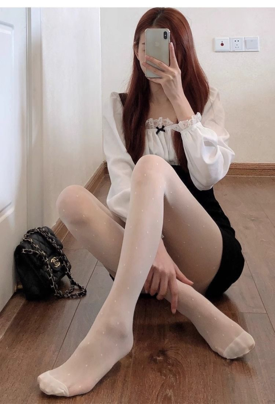 Američkog stila točkaste čarape, prozirne crne i bijele, Lolita sladak JK stil