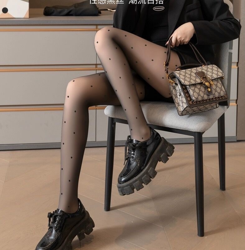 Američkog stila točkaste čarape, prozirne crne i bijele, Lolita sladak JK stil