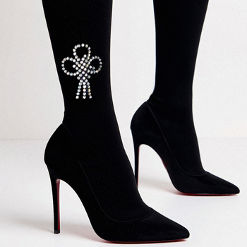 Inspirano kineskim čvorom, 120D neprozire tajice s rhinestones i motivom USD slova