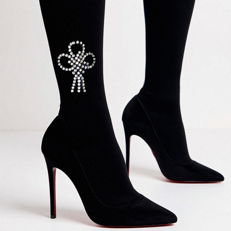 Inspirano kineskim čvorom, 120D neprozire tajice s rhinestones i motivom USD slova