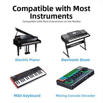 Integrovaný kábel: Type-C na MIDI OTG a Lightning na USB-B samec pre digitálne hudobné nástroje