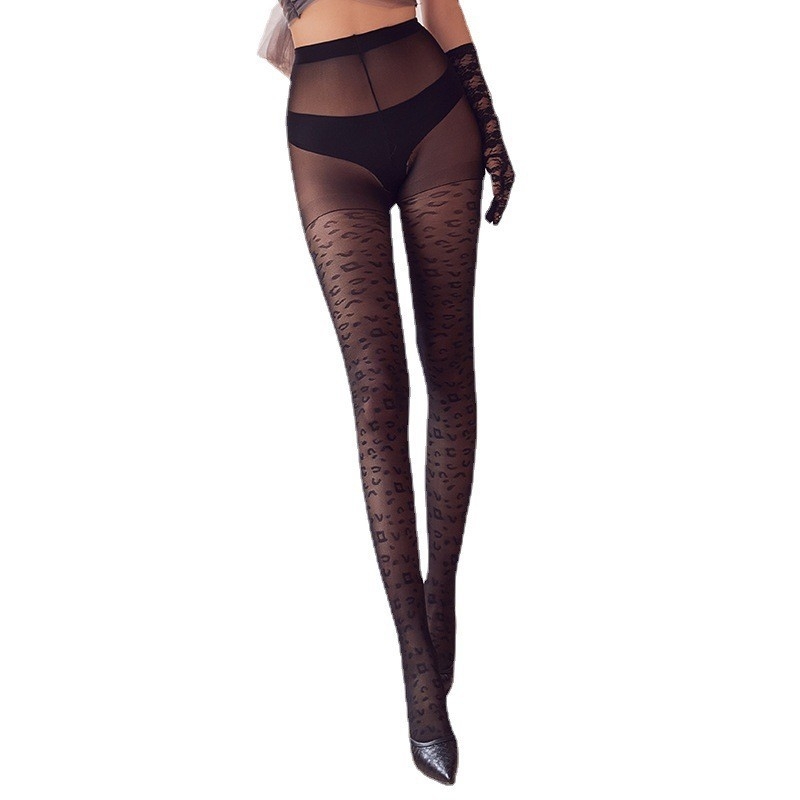 Leopard uzorak najlonke jacquard, tanke 15D, najlon