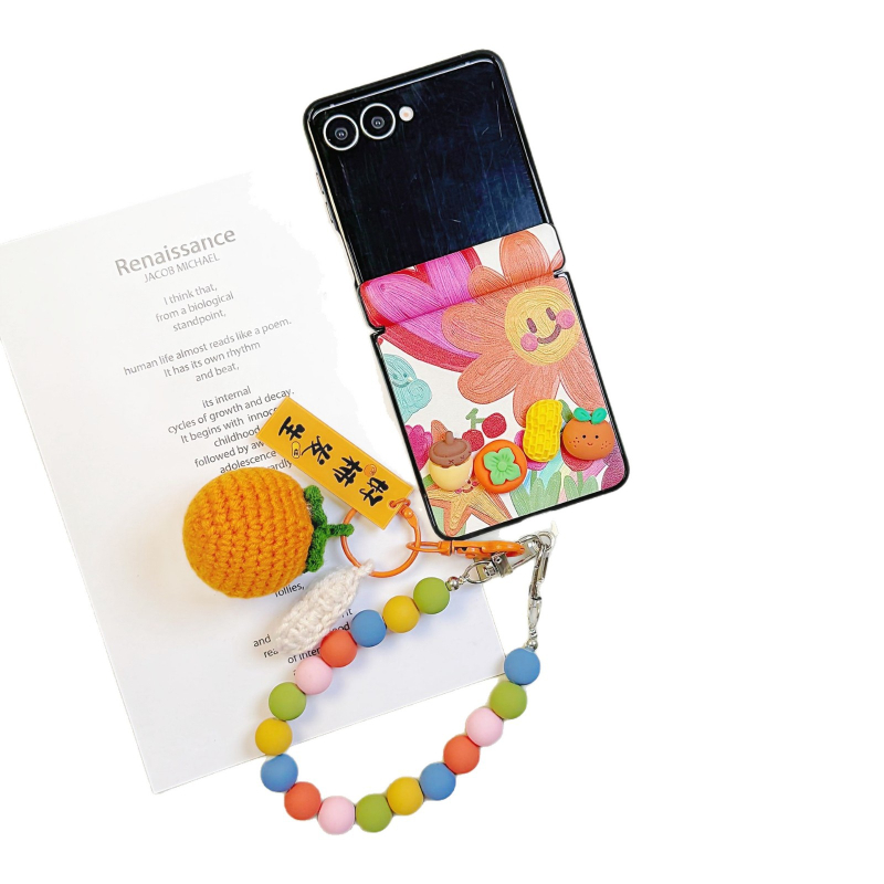 Husă pentru Samsung Galaxy Z Flip7, pentru femei - design desen animat, simbol noroc, închidere magnetică