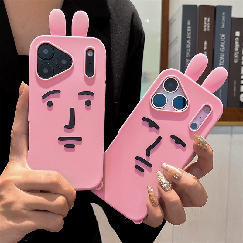 3D karikatura zeca silikon maska za iPhone 13/14 i iPhone 15/16/17 Pro Max – otporna na padove