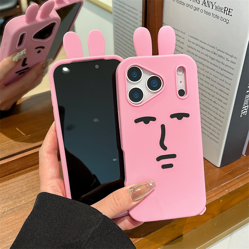 3D karikatura zeca silikon maska za iPhone 13/14 i iPhone 15/16/17 Pro Max – otporna na padove