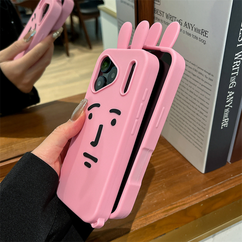 3D karikatura zeca silikon maska za iPhone 13/14 i iPhone 15/16/17 Pro Max – otporna na padove