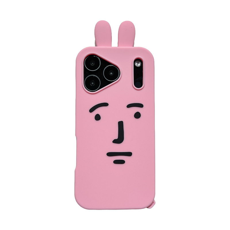 3D karikatura zeca silikon maska za iPhone 13/14 i iPhone 15/16/17 Pro Max – otporna na padove