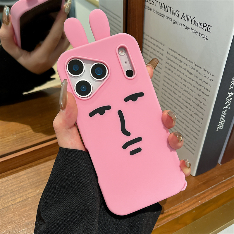 3D karikatura zeca silikon maska za iPhone 13/14 i iPhone 15/16/17 Pro Max – otporna na padove