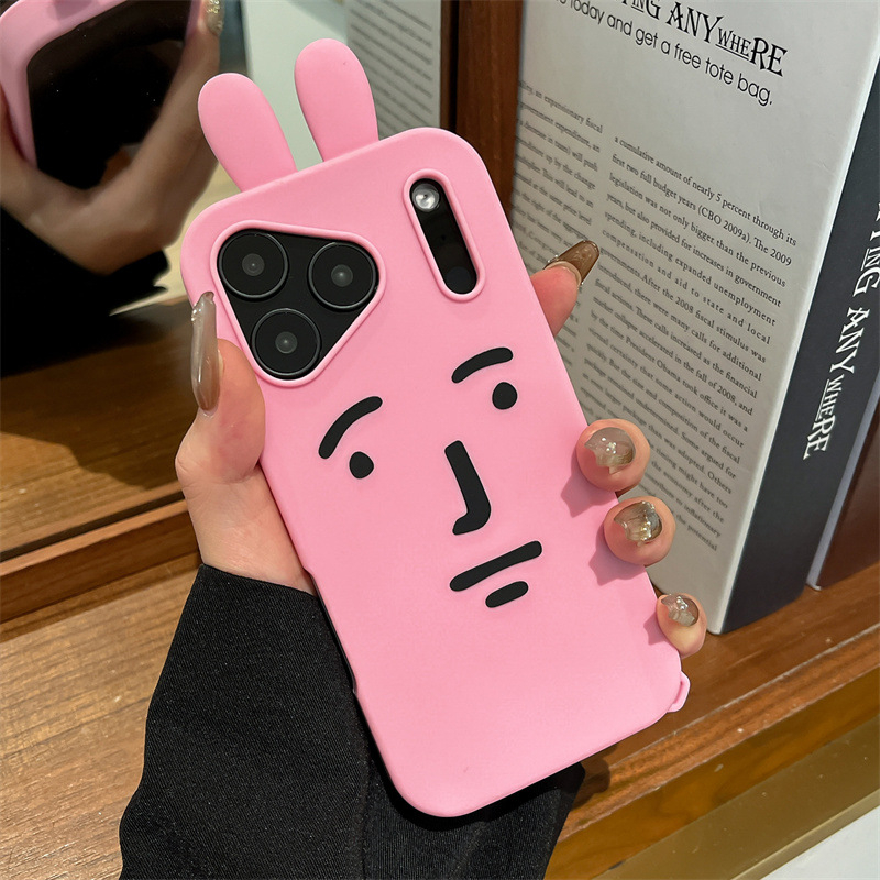 3D karikatura zeca silikon maska za iPhone 13/14 i iPhone 15/16/17 Pro Max – otporna na padove
