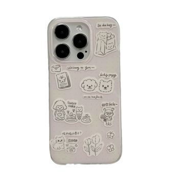 Kućište za iPhone s korejskim stilom karikaturalnog teksta, za seriju iPhone 11–14 Pro/Max
