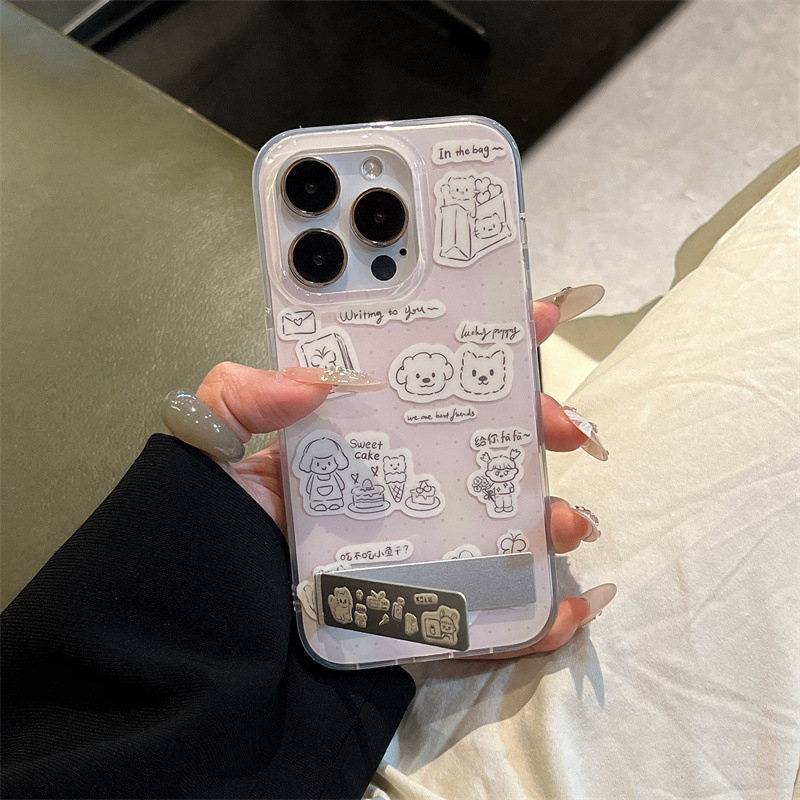 Kućište za iPhone s korejskim stilom karikaturalnog teksta, za seriju iPhone 11–14 Pro/Max