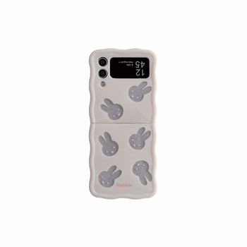 Husă pentru Samsung Galaxy Z Flip5 și Galaxy Z Flip3/4, cu design cartoon glitter rabbit, rezistentă la cădere