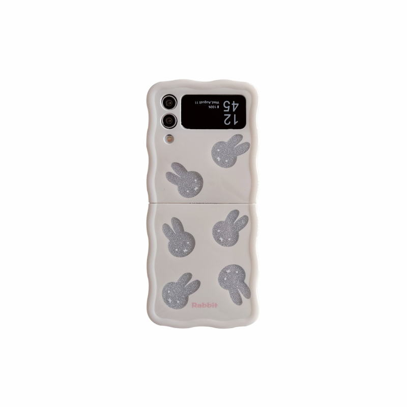 Husă pentru Samsung Galaxy Z Flip5 și Galaxy Z Flip3/4, cu design cartoon glitter rabbit, rezistentă la cădere