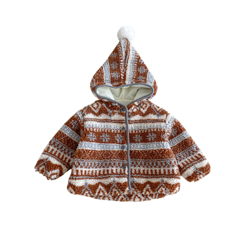 Dječja retro jakna s kapuljom i fleece podstavom, zima, unisex