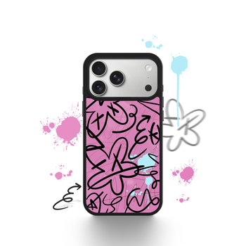 Carcasă din silicon Line Graffiti pentru iPhone 15 și iPhone 14 Pro Max, finisaj mat, design drăguț de desene animate
