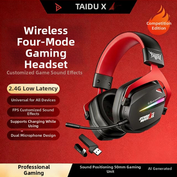 Titanium THS326 Bezdrôtové herné slúchadlá cez uši, Bluetooth, štyri režimy, 2,4 GHz, dlhá výdrž batérie