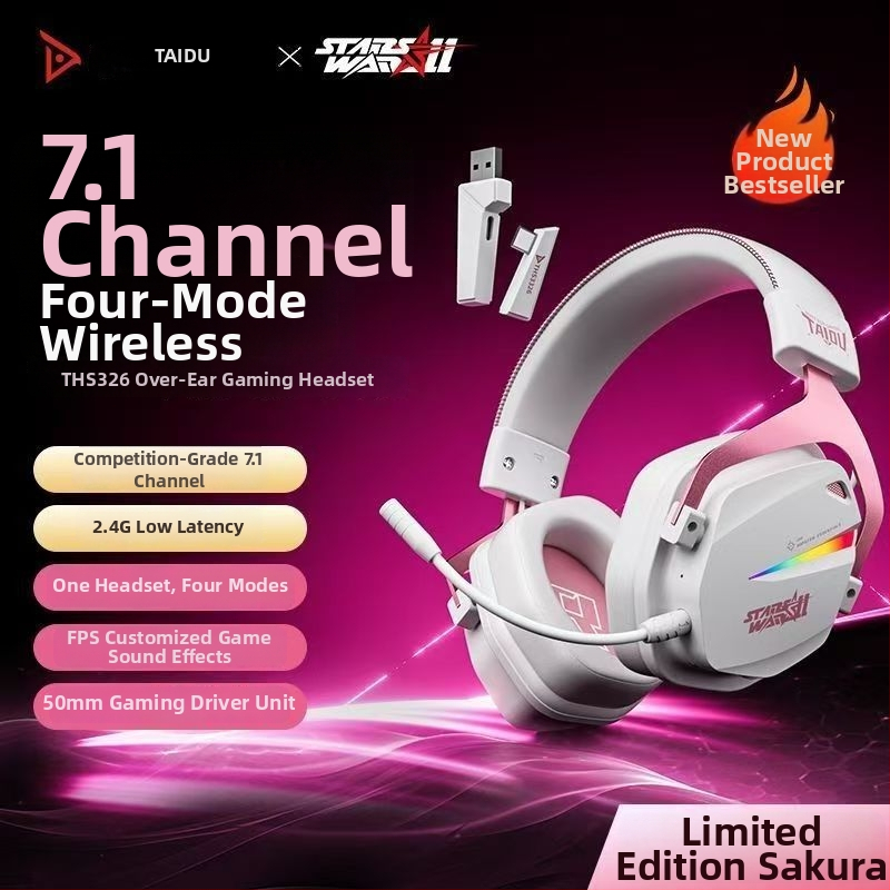 Titanium THS326 Bezdrôtové herné slúchadlá cez uši, Bluetooth, štyri režimy, 2,4 GHz, dlhá výdrž batérie