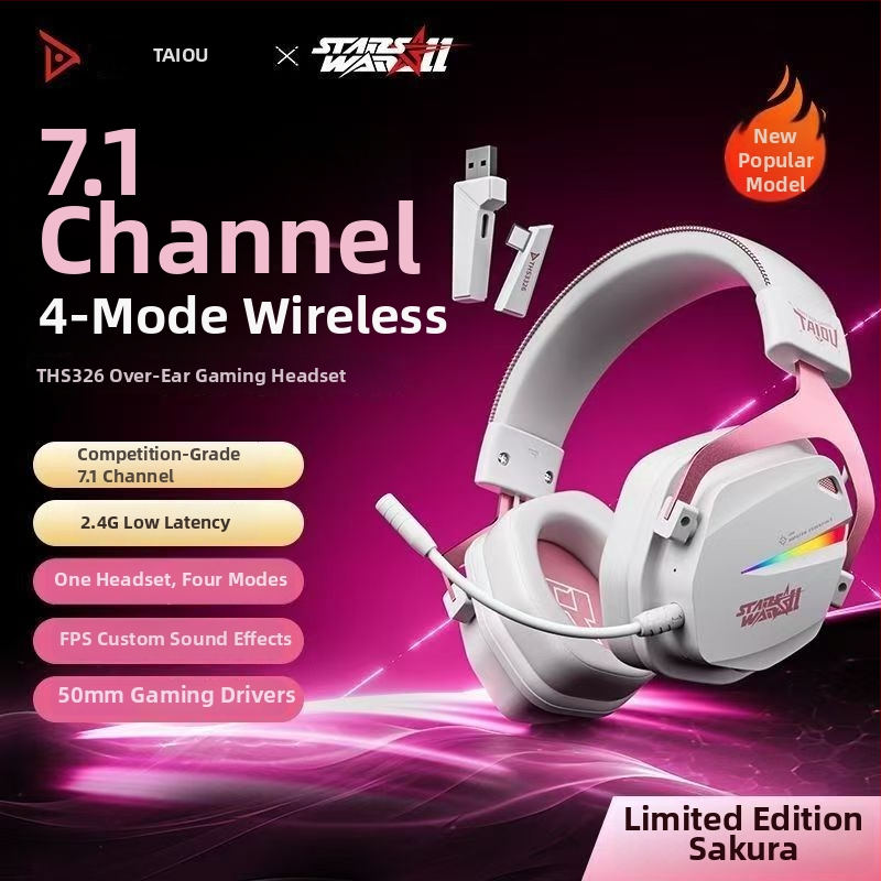 Titanium THS326 Bezdrôtové herné slúchadlá cez uši, Bluetooth, štyri režimy, 2,4 GHz, dlhá výdrž batérie
