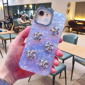 Kućište za iPhone 15/16/17 Pro Max s motivom školjke i ružinim cvijetom