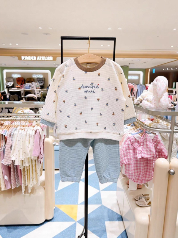 Mkmui Little Star dječji komplet u korejskom stilu za jesen 2025, dvodijelni set od pamuka