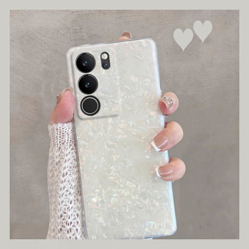 Husă spate pentru Vivo S17 Pro, ecran curbat, textură scoică, stil inspirat de influencer