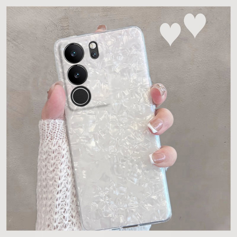 Husă spate pentru Vivo S17 Pro, ecran curbat, textură scoică, stil inspirat de influencer