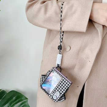 Husă de protecție OPPO Find N2 Flip, cu model houndstooth și protecție a ecranului pliabil