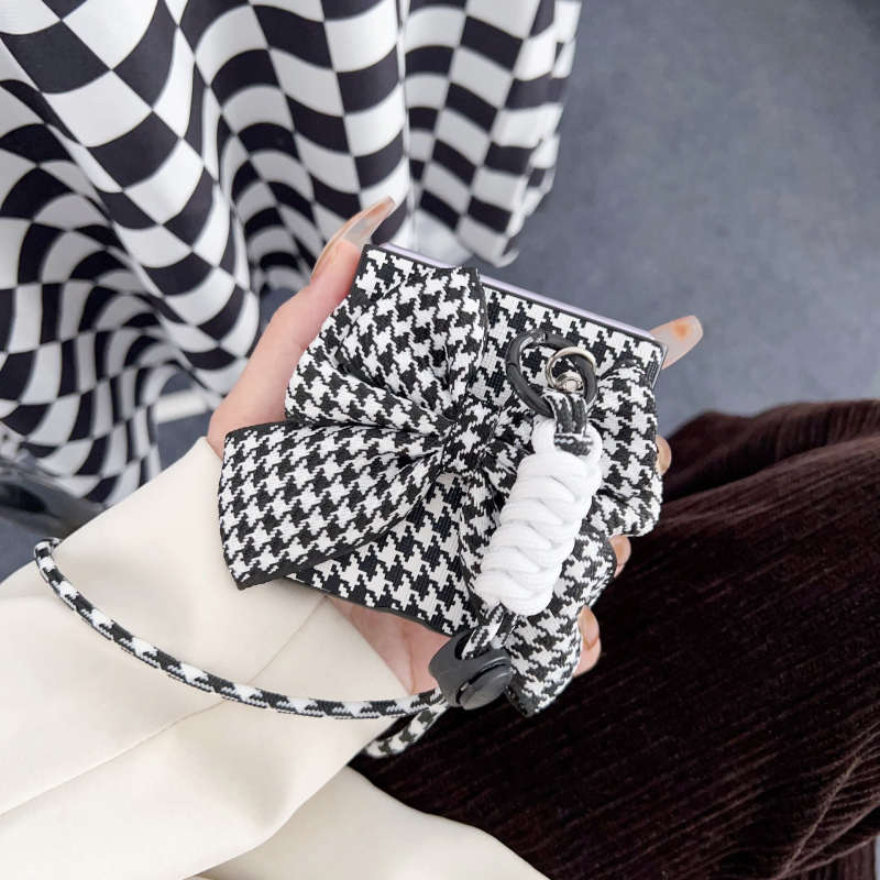 Husă de protecție OPPO Find N2 Flip, cu model houndstooth și protecție a ecranului pliabil
