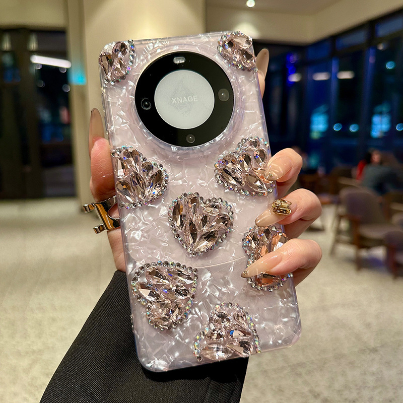 Nový obal pre Huawei Mate70 Pro so srdcovými kryštálmi – Pura70 Ultra, luxusný vzhľad, jedinečný dizajn