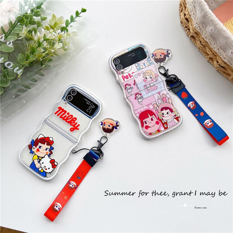 Carcasă Wave Lollipop pentru Galaxy Z Flip3/4 – husă PC rezistentă la căderi pentru ecran pliabil