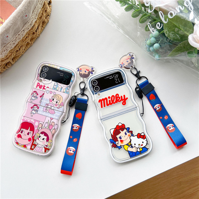 Carcasă Wave Lollipop pentru Galaxy Z Flip3/4 – husă PC rezistentă la căderi pentru ecran pliabil