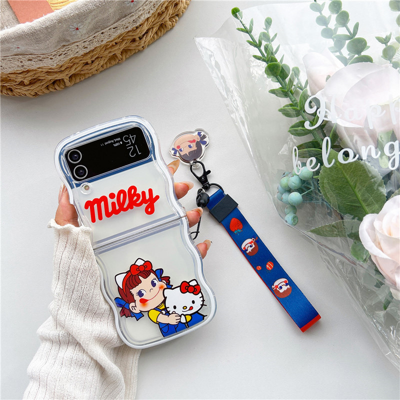 Carcasă Wave Lollipop pentru Galaxy Z Flip3/4 – husă PC rezistentă la căderi pentru ecran pliabil